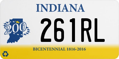 IN license plate 261RL