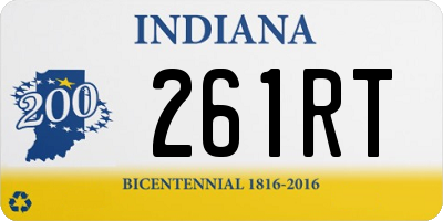 IN license plate 261RT