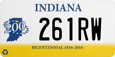 IN license plate 261RW