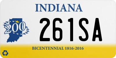 IN license plate 261SA