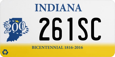 IN license plate 261SC