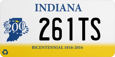 IN license plate 261TS