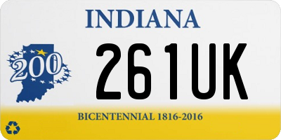 IN license plate 261UK