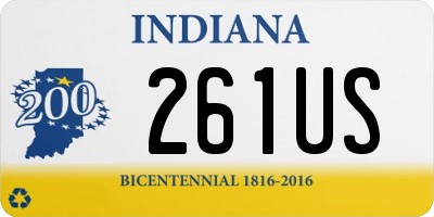 IN license plate 261US