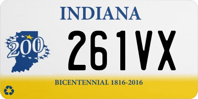 IN license plate 261VX