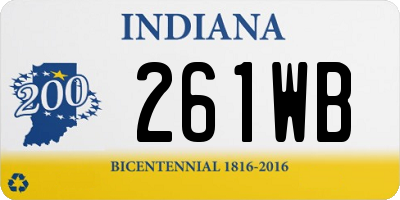 IN license plate 261WB