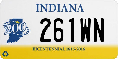 IN license plate 261WN