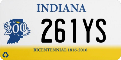 IN license plate 261YS