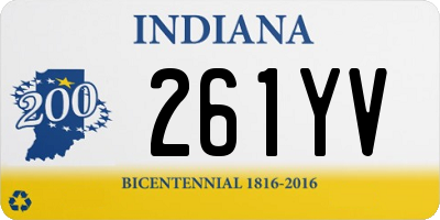 IN license plate 261YV