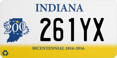 IN license plate 261YX