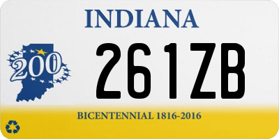 IN license plate 261ZB