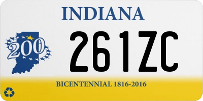 IN license plate 261ZC