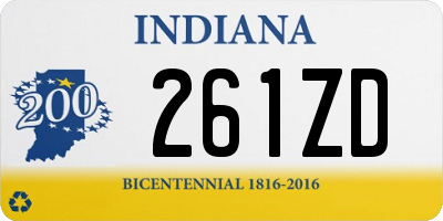 IN license plate 261ZD