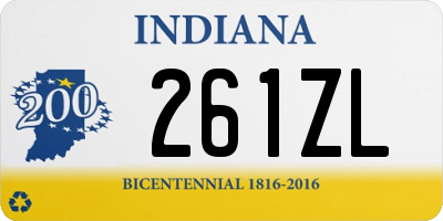 IN license plate 261ZL