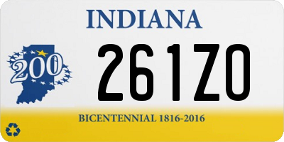 IN license plate 261ZO