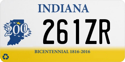 IN license plate 261ZR