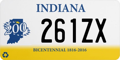 IN license plate 261ZX