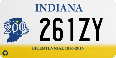 IN license plate 261ZY