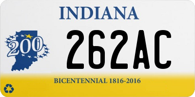 IN license plate 262AC