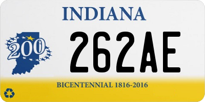 IN license plate 262AE