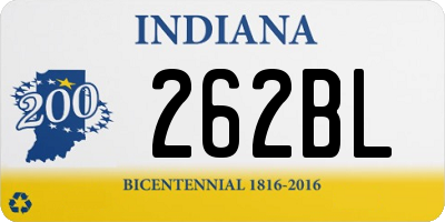 IN license plate 262BL