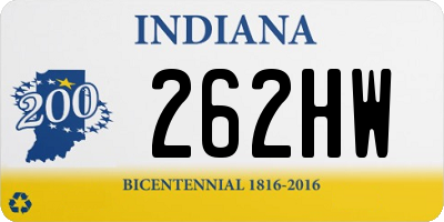 IN license plate 262HW