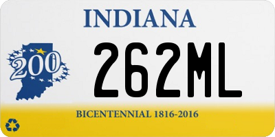 IN license plate 262ML