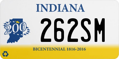 IN license plate 262SM