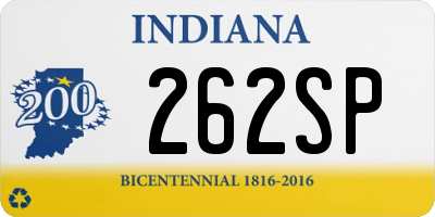 IN license plate 262SP