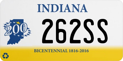 IN license plate 262SS