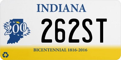 IN license plate 262ST