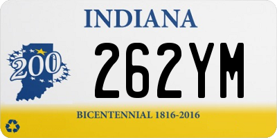 IN license plate 262YM