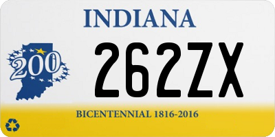 IN license plate 262ZX