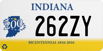 IN license plate 262ZY