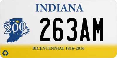 IN license plate 263AM