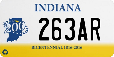 IN license plate 263AR