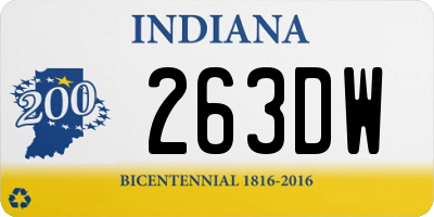 IN license plate 263DW