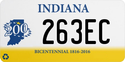 IN license plate 263EC