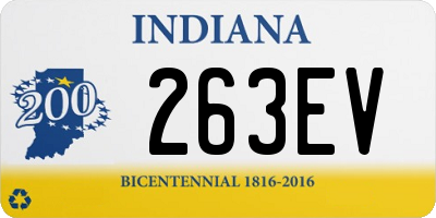 IN license plate 263EV