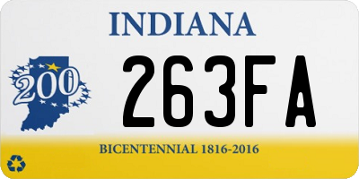 IN license plate 263FA