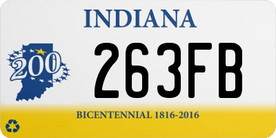 IN license plate 263FB