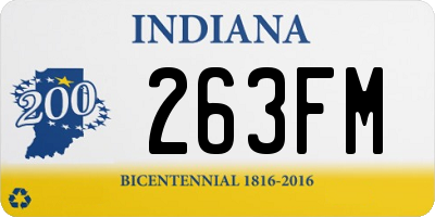 IN license plate 263FM