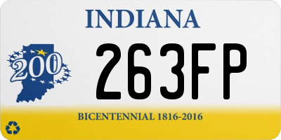 IN license plate 263FP