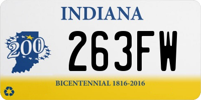 IN license plate 263FW