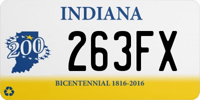 IN license plate 263FX