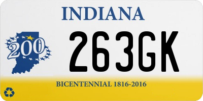 IN license plate 263GK