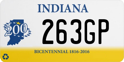 IN license plate 263GP