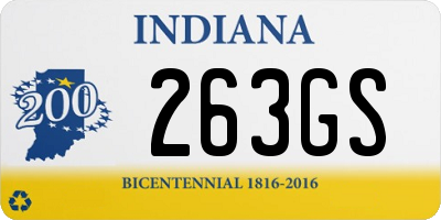 IN license plate 263GS