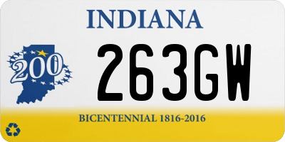 IN license plate 263GW