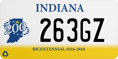 IN license plate 263GZ